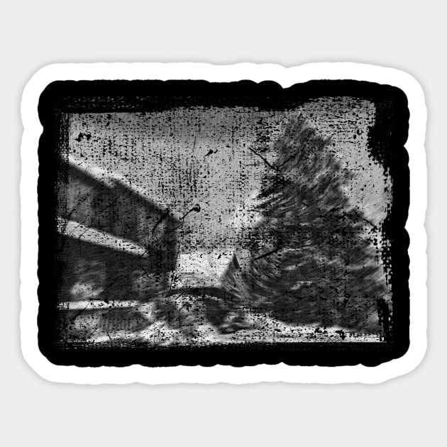 House in a winter storm Sticker by TheAllGoodCompany